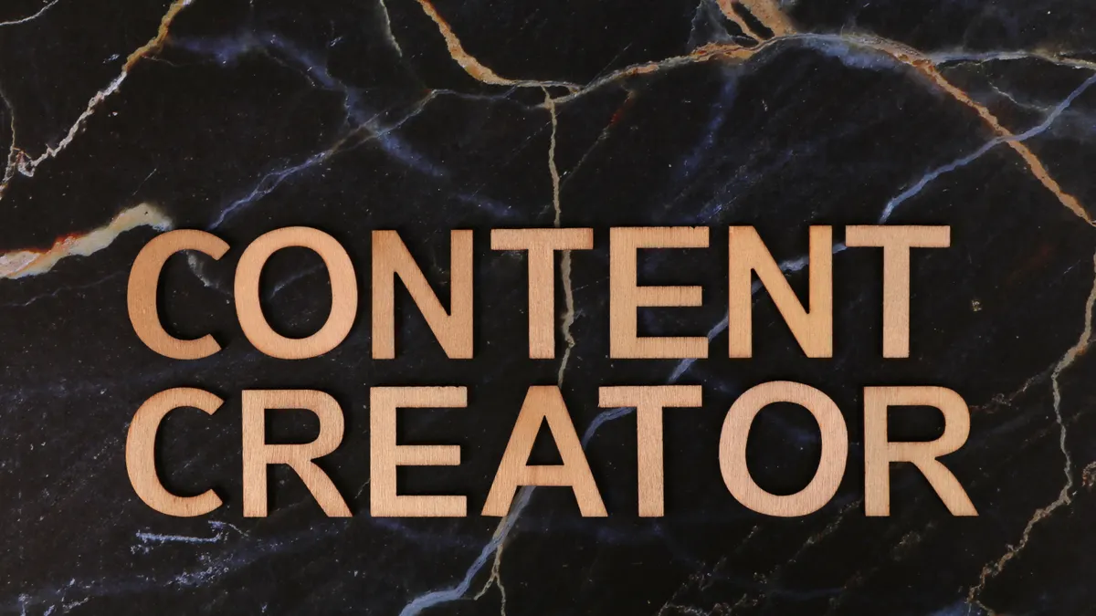 Affiliate content creation workflow — The Complete Guide — Content Creator Wooden Text on Marble Background